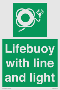 Lifebuoy with line and light